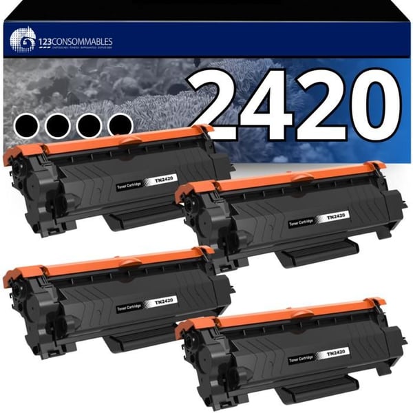 Tonerpatroner - Brother - TN2420 TN2410 - Svart - 4-pack - 3000 sidor per patron