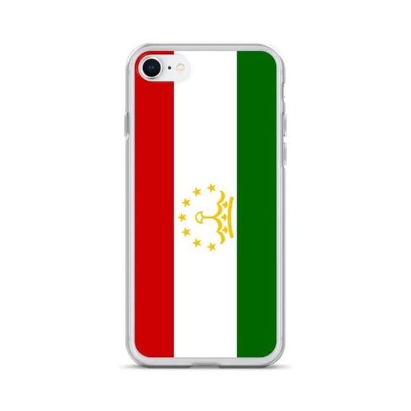 Mobilskydd – Tadzjikistans flagga – Kompatibel med iPhone 8 Plus – Mjuk fodral – Slitstark och stötbeständig - Silikon - Pixelforma