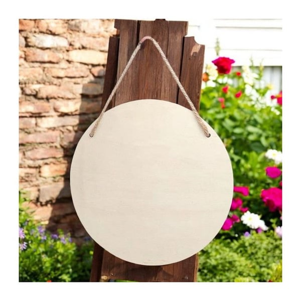 Hängande dekoration - Rund - Trä - Att dekorera och personifiera - 20cm diameter