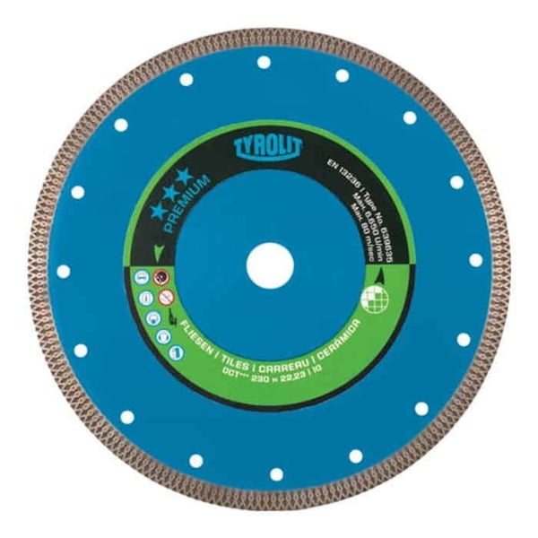 Diamantskärande skiva - TYROLIT - Premium - D. 125 mm - Håltagning 22,23 mm - Hög prestanda