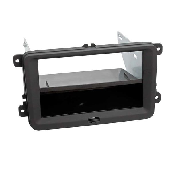 Soft touch 2-DIN frontadapter med förvaringsfack kompatibel med Seat / Skoda / VW svart