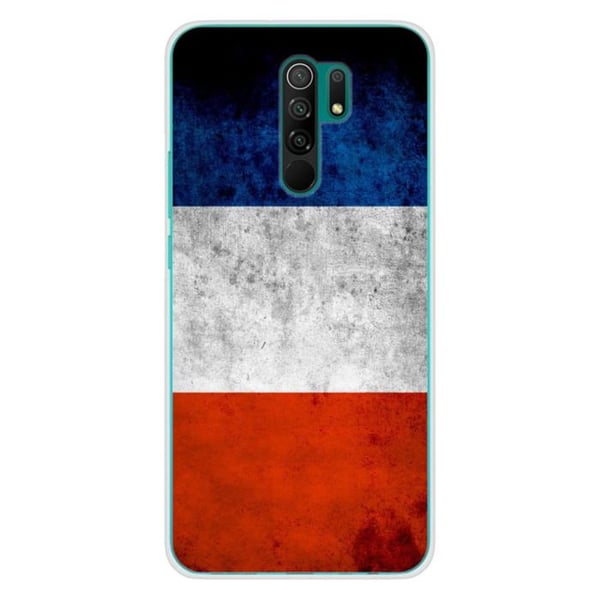 1001Coques - Silikonfodral kompatibelt med Xiaomi Redmi 9 - Mönster franska flaggan - Originaldesign tryckt i Frankrike