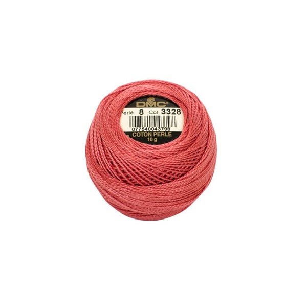 Broderigarn - DMC - 116 - Pärlgarn - Mörk lax - Storlek 8