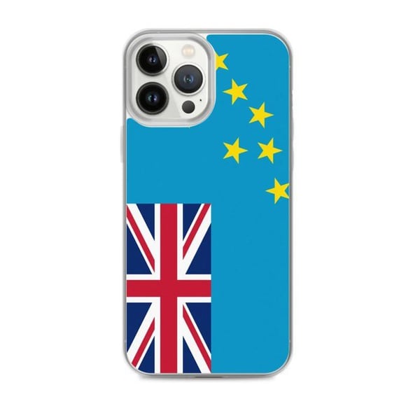 Telefonfodral – Tuvalu Flagga – Kompatibel med iPhone 13 Pro Max – Mjuk Fodral – Motståndskraftig och Stötsäker - Silikon - Pixelforma