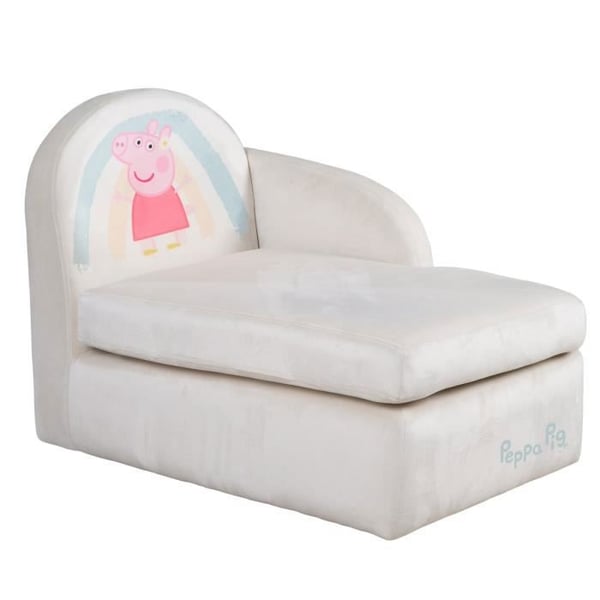 ROBA Soffa för Spädbarn i Sammet Peppa Pig - Bekväm Sittdel med Sidostöd och Ryggstöd - Beige / Motiv Sugga