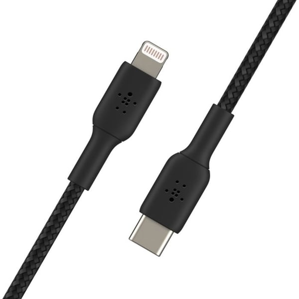 BELKIN Lightning till USB-C Kabel Fläta 1M Svart
