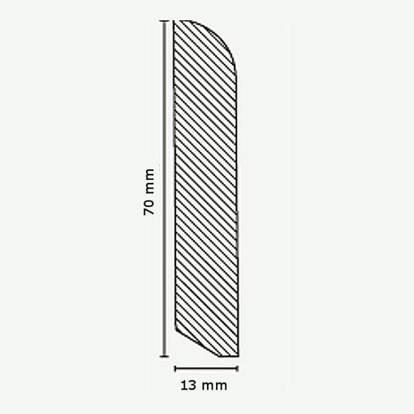 PROVISTON Massiv träsockel 13 x 70 x falllängder upp till ca 2500 mm Ek 25 meter | 10 stycken