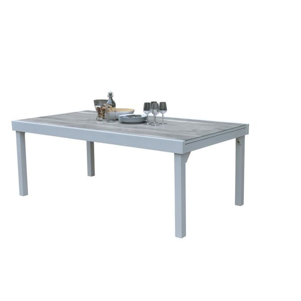 Trädgårdsbord ModuloWood T 8/12 Glas Dekor Trä Vit Wilsa Garden