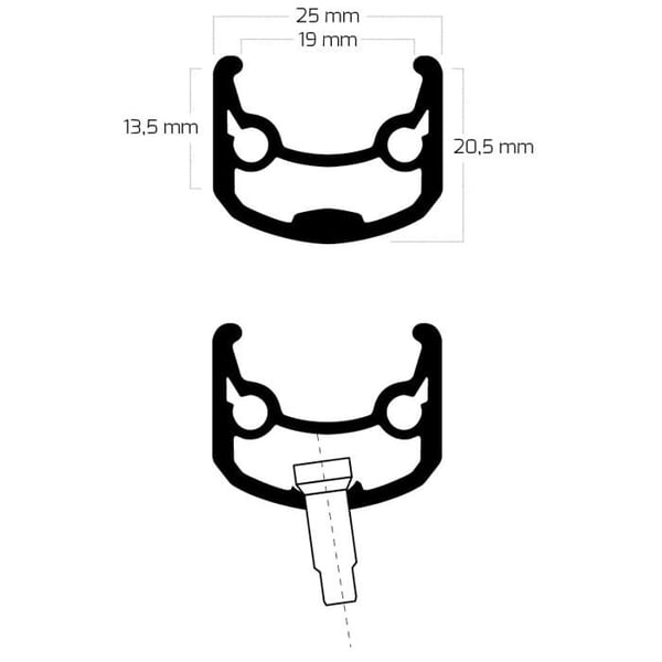 Jante aluminium 28" - Ryde - 622 x 19c - 32 hål - Skiva - Svart - 14g
