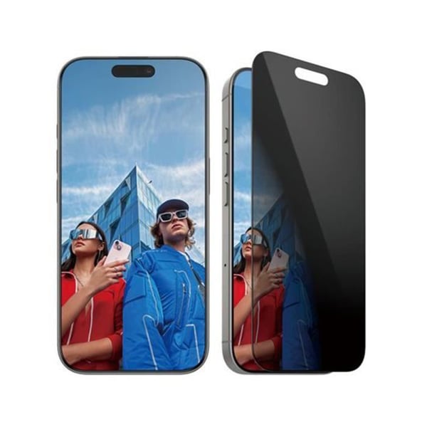 iPhone 16 Pro UWF Skärmskydd med Sekretessfilter Panzer Glas Transparent Svart