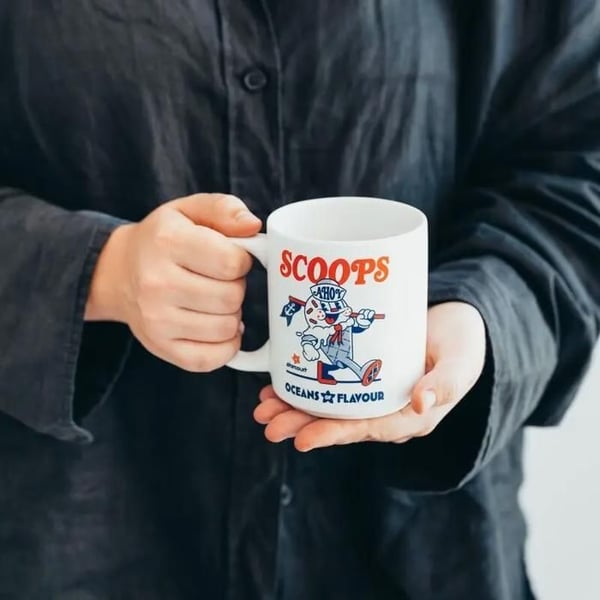 Mugg - GRUPO ERIK - SCOOPS - 300 ML - Keramik - Vit - Diskmaskinssäker