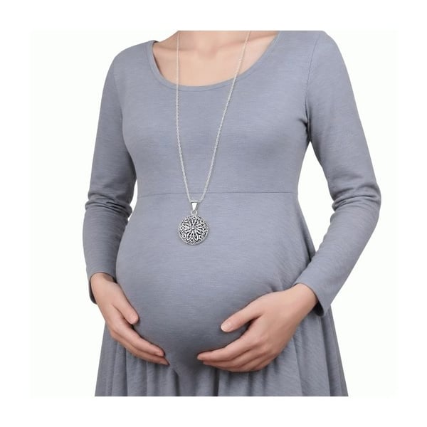 Graviditet bola halsband graverad blomma barock stil