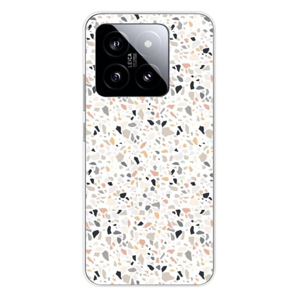Tryckta silikonfodral - 1001 fodral - Xiaomi 14 - Färgglad terrazzo-mönster - Optimal skydd - Semi-hård