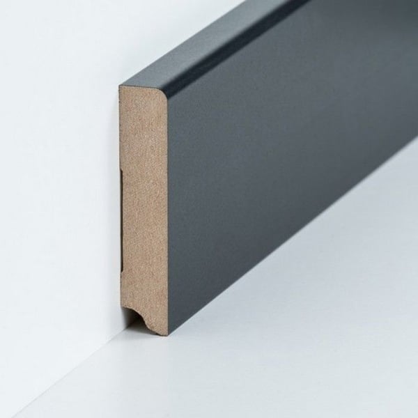 PROVISTON MDF-sockel 19 x 96 x 2500 mm svart att limma, skruva &amp; spikbelagd MDF-kärna 25 meter | 10 stycken