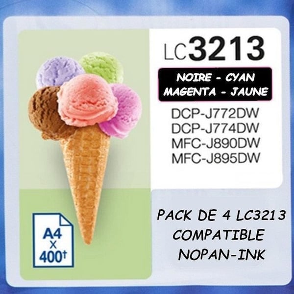 4-pack kompatibla patroner BROTHER LC3213 - LC3211 BK-C-M-Y PREMIUM NOPAN-INK 4-pack kompatibla patroner BROTHER LC3213 - LC3211 BK-C-M-Y PREMIUM NOPAN-INK