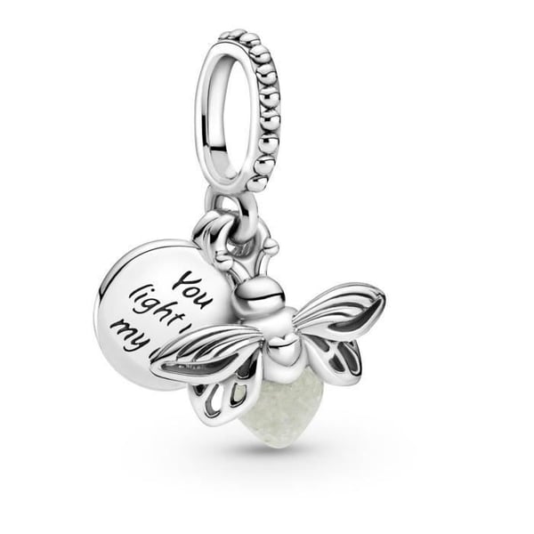 Charm Pandora - Firefly - Silver 925 - Luminous in the dark - Glaspendel - Kvinna
