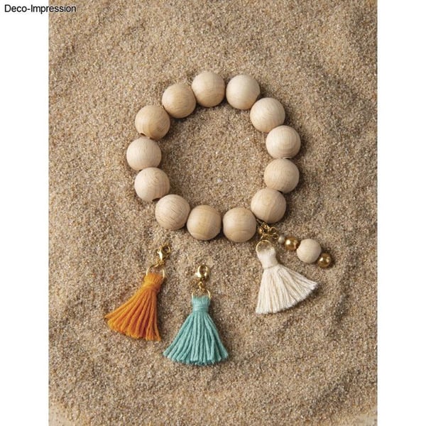 Smyckesats - RAYHER - Boho Summer - 4 utbytbara hängen - Vit färg - För barn
