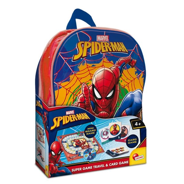 Resespel ryggsäck - Liscianigiochi - Spider-Man - Inkluderar brädspel - 20 kort - Bärbar