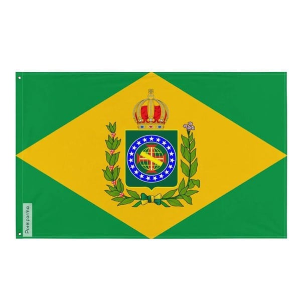 Kejsardömets flagga i Brasilien under första regentskapet – 90 x 150 cm – Polyester – Järnglitter – Motståndskraftig