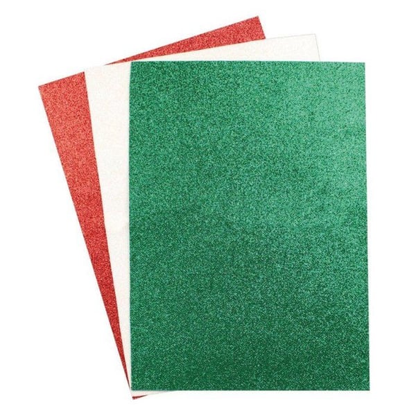 MégaCréa DIY - Glittriga självhäftande tygbitar A5 3 stycken