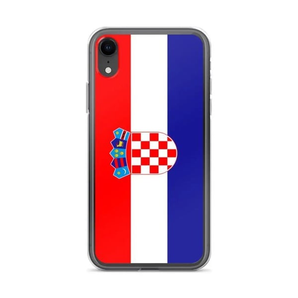 Telefonfodral – Kroatiens flagga – Kompatibel med iPhone XR – Mjukt skal – Stöttålig och chockresistent - Silikon - Pixelforma