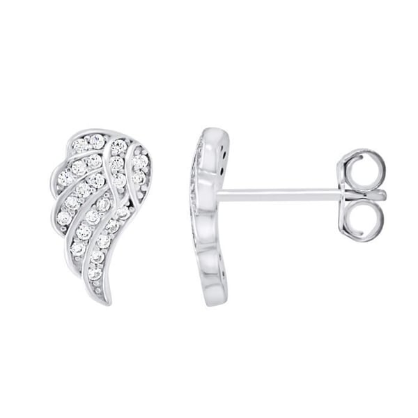 Örhängen - LÉA & ARTHUR - ANGEL WINGS - 925 Silver - Zirkoniumoxider - Barnvagnssystem