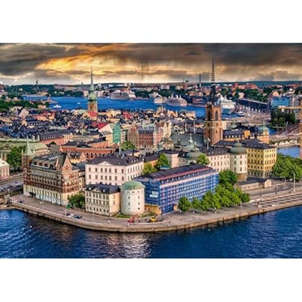 Pussel - RAVENSBURGER - Stockholm - 1000 bitar - Landskap - Exceptionell kvalitet
