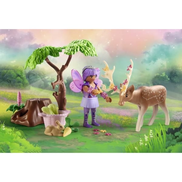Univers miniatur - PLAYMOBIL - Duo av älvor med skogs djur - 42 delar - Princess Magic - Flerfärgad
