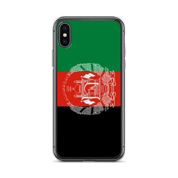 Mobilskal – Afghanistans flagga – Kompatibel med iPhone XS – Mjuk fodral – Slitstark och stötresistent - Silikon - Pixelforma
