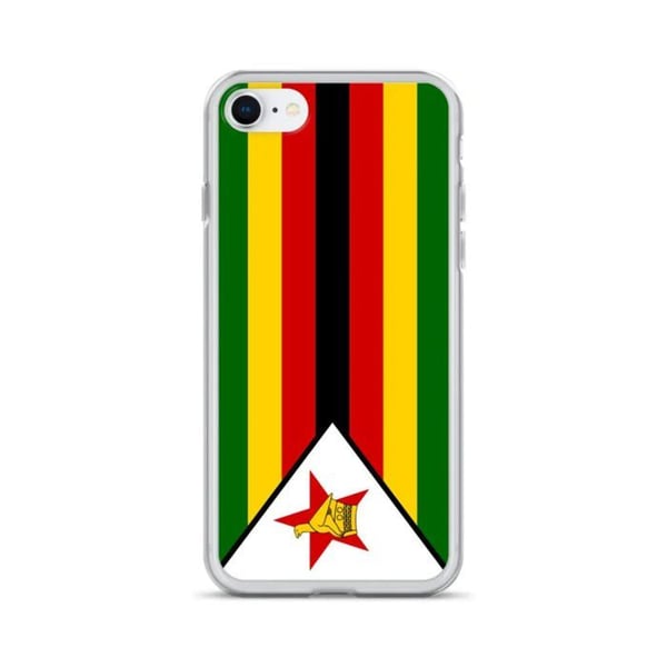 Telefonfodral – Zimbabweflaggan – Kompatibel med iPhone 6S Plus – Flexibelt fodral – Slittåligt och stötsäkert – Silikon – Pixelforma