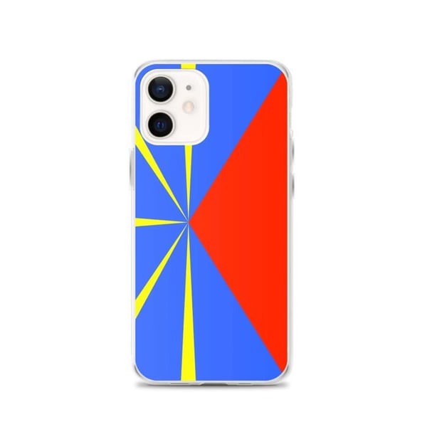 Mobilskal – La Réunions flagga – Kompatibel med iPhone 12 – Flexibelt fodral – Slitstarkt och stötsäkert - Silikon - Pixelforma