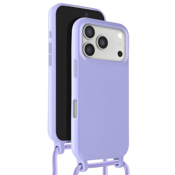 iPhone 17 Pro Max Soft Touch Skal med Halsrem Lavendel