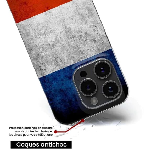 1001Coques - Silikonfodral kompatibelt med Xiaomi Mi Note 10 Mi Note 10 Pro - Mönster franska flaggan - Originaldesign tryckt i Frankrike