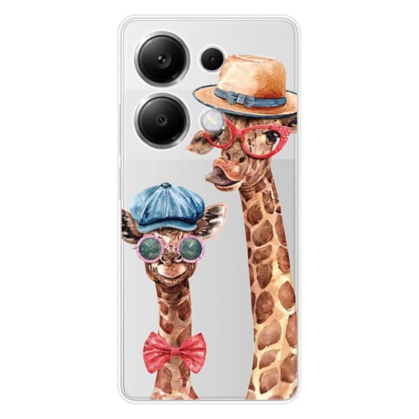 Tryckt silikonfodral kompatibelt med Xiaomi Redmi Note 13 Pro 4G Funny Giraffe