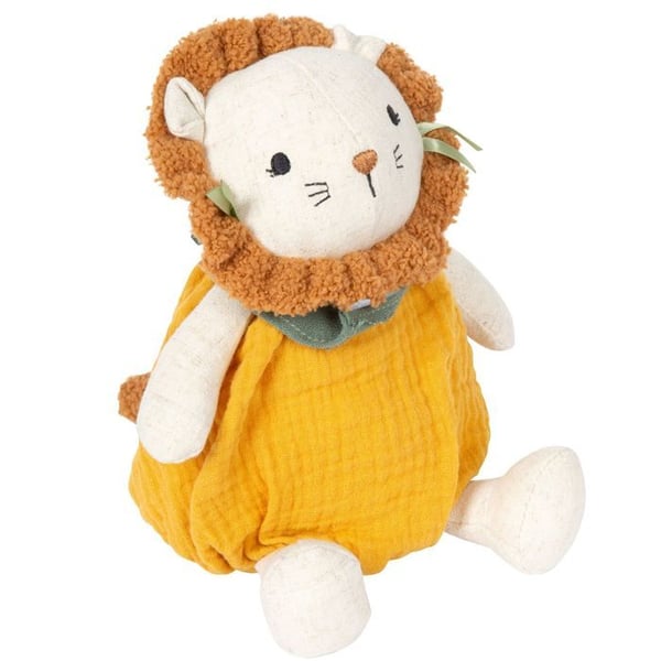 Small Foot Peluche Little Lion - Doudou lejon i tyg för baby 12 månader+ (17 x 9,5 x 22 cm)
