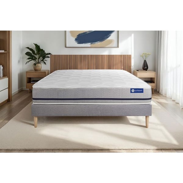 Sängset Madrass Sängbotten 140x190 cm - Grå Sängbotten (i kit) - Actiflex Soft