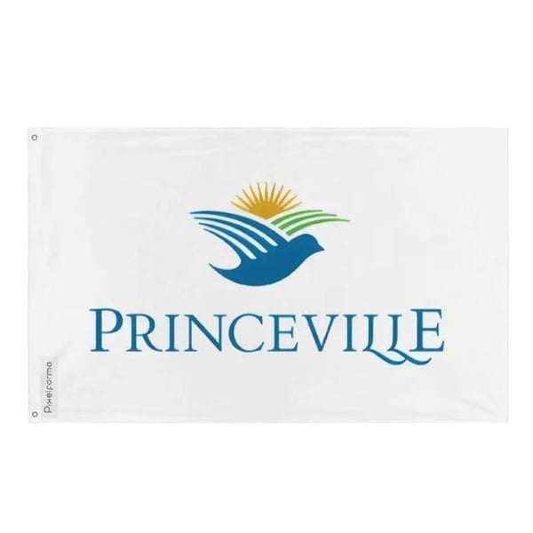 Flagga Princeville – 96 x 144 cm – Hållbar polyester – 2 metallöglor – Inomhus / Utomhus – Pixelforma
