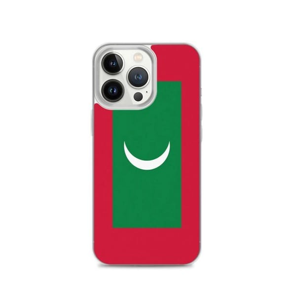 Mobilskal - PIXELFORMA - Maldivernas flagga - Kompatibel med iPhone 13 Pro - Flexibelt - Stötsäkert - Silikon