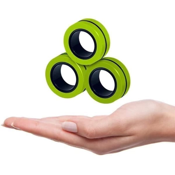 Magnetisk Ring Legetøj - PIMPIMSKY - Stressaflastning - Grøn - 3x1,2cm - Indendørs - Unisex