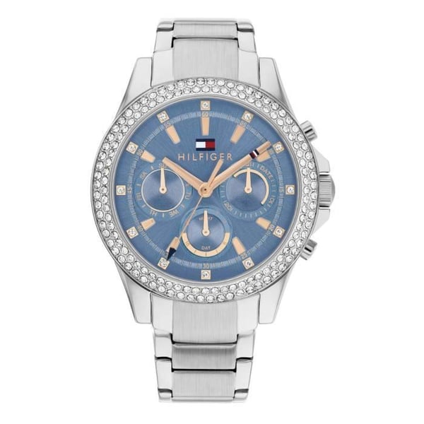 Kvinnoarmbandsur i stål - Tommy Hilfiger - Kvinnoarmbandsur Tommy Hilfiger Haven stål blå urtavla