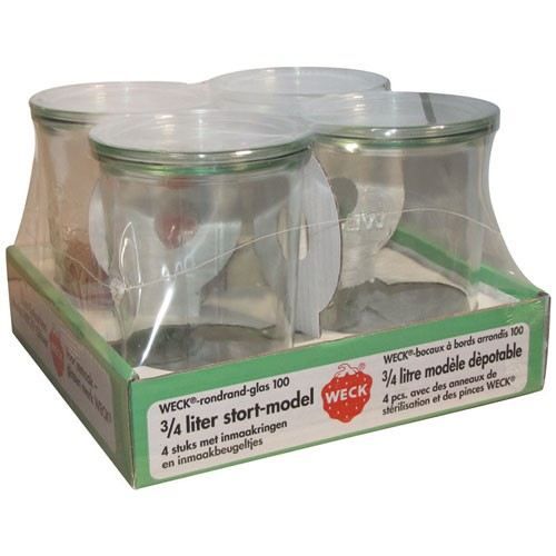 Set med 4 Sturz burkar - 50 cL - WECK - Glasburkar - Kompatibel med diskmaskin