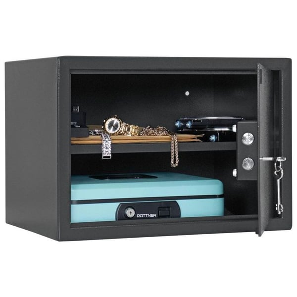 Pengeskab - ROTTNER - Jupiter 4 - Sort - Stål - 30x43x32 cm