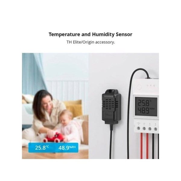 SONOFF THS01 Temperaturoch fuktighetsmätningssensor som fungerar med TH Elite/TH Origin