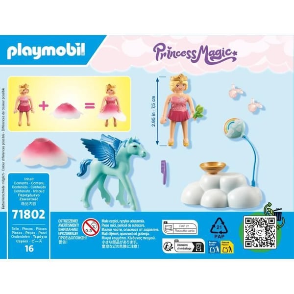 PLAYMOBIL 71802 Prinsessa och vingad föl med moln, Princess Magic, 16 delar, Från 4 år