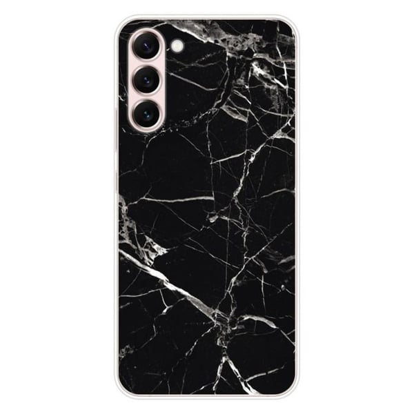 Tryckt silikonfodral kompatibelt Samsung Galaxy S23 Plus svart marmor