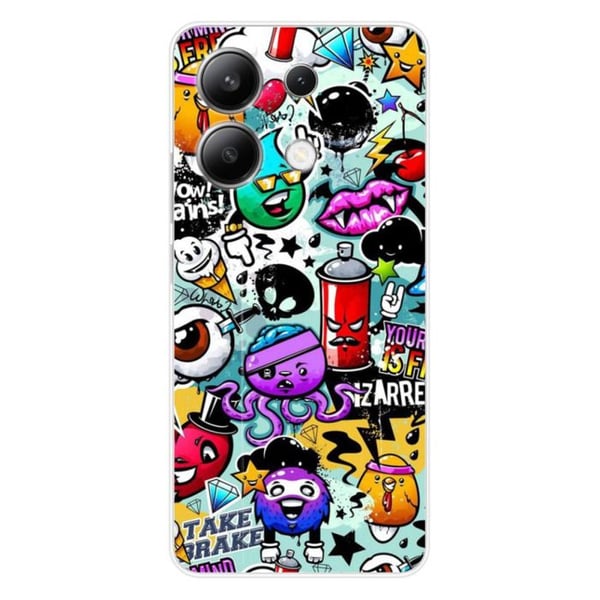 Tryckt silikonfodral som är kompatibelt med Xiaomi Redmi Note 13 4G Graffiti 2