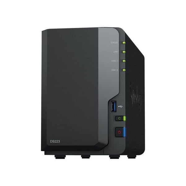 Lagringsserver - Synology NAS - DS223 - NAS med 2 fack (utan disk) Svart