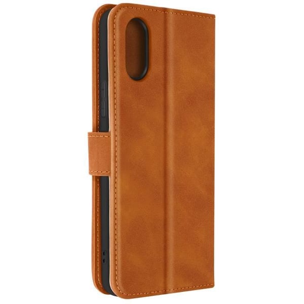 Fodral för Sony Xperia 10 VI - AVIZAR - Plånboksliknande Camel - Semi-hårt - Integrerat kortfack
