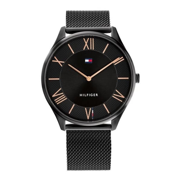 Stålarmband för män - Tommy Hilfiger - Tommy Hilfiger Becker svart Milanese stålklocka