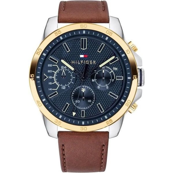 Klocka - Tommy Hilfiger - 1791561 - Brunt läder - Vattentät 5 bar - 46 mm